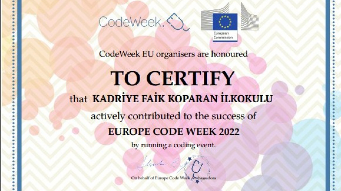 eTwinning: Codeweek Sertifikaları