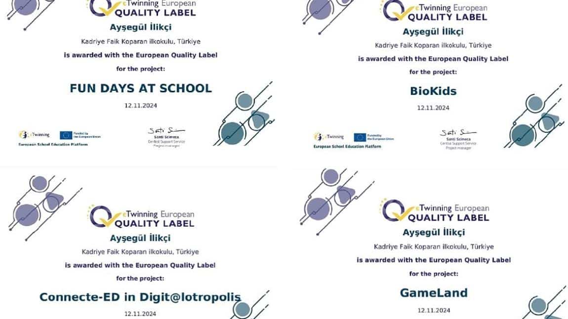 eTwinning: Avrupa Kalite Etiketleri 